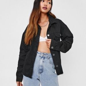 Black oversized denim jacket NASTY GAL